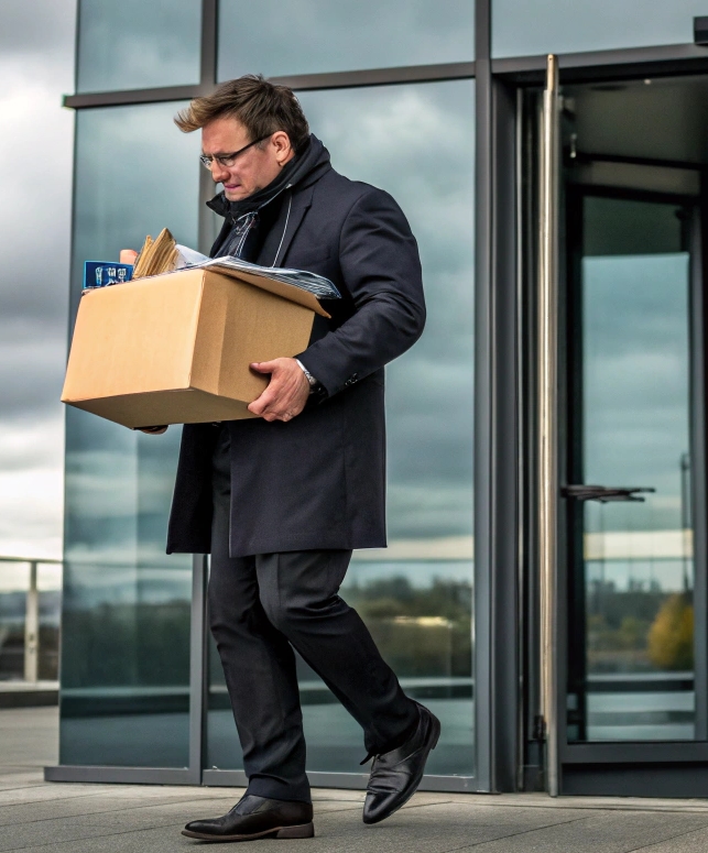 home man with box fired home man with box fired